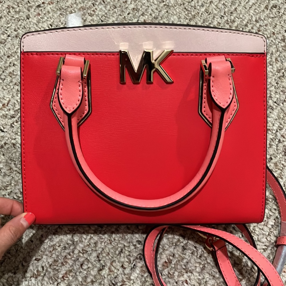 Michael Kors Mott Medium Messenger Convertible Crossbody(CORAL RF MLT)35T0GOXM2T - Picture 5 of 15
